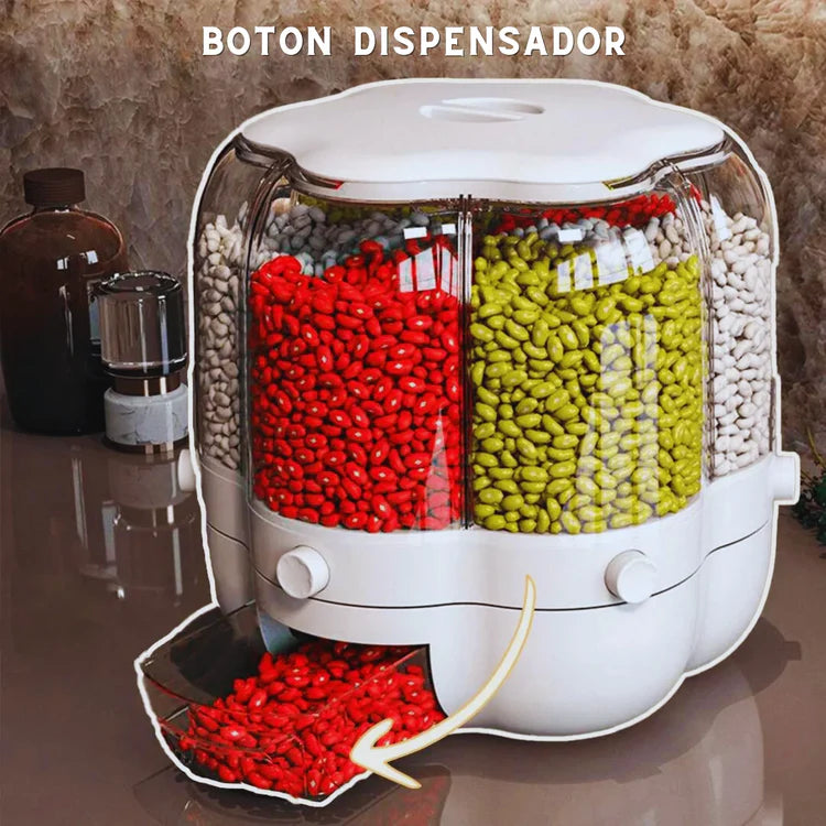 DISPENSADOR DE GRANOS Y CEREALES GIRATORIO !!50% OFF!